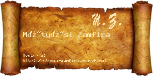 Mátyási Zamfira névjegykártya
